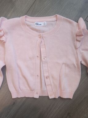 Epic Threads Pink Knit Ruffle Sleeve Cardigan Girls 4T